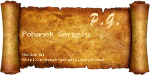 Pohanek Gergely névjegykártya